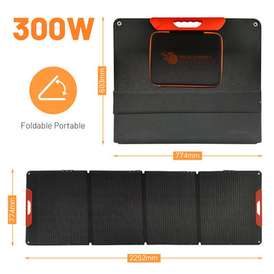Panneaux solaires pliables portables ETFE IP65 300W avec sortie 4X75W et 22% d'efficacité pour camping-cars et camping