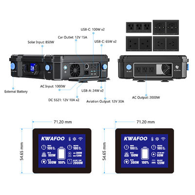 Bon prix MPPT Chargement de la centrale solaire portable de 2000W avec Bluetooth et WIFI en ligne