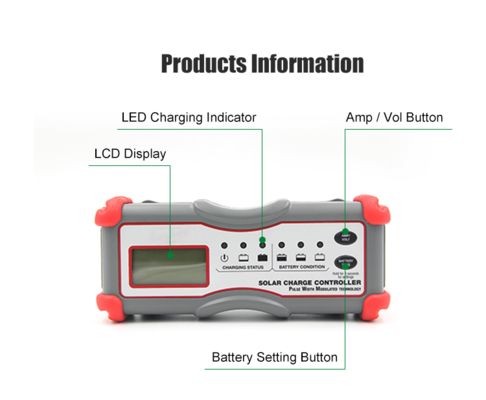 Régulateur de charge solaire numérique PWM 5 étages 600W IP65 pour système solaire