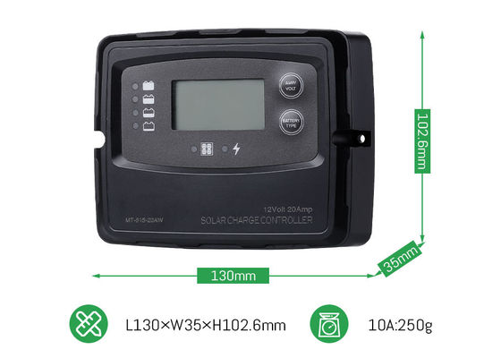 Contrôleur de charge solaire numérique PWM intelligent 20A 12V 24V pour panneaux solaires