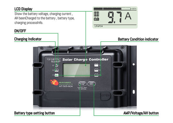 Bon prix Régulateur de charge solaire numérique compatible 12V/24V, classé IP22, avec garantie de 2 ans en ligne
