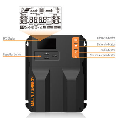 Noir 40 ampères MPPT Contrôleur de charge solaire 12V 24V refroidissement naturel