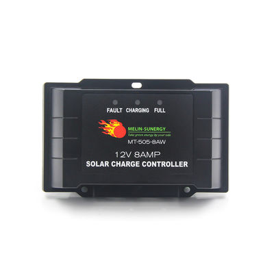 Contrôleur de charge solaire Pwm intelligent noir IP67 8A 12V 24V Contrôleur de charge solaire