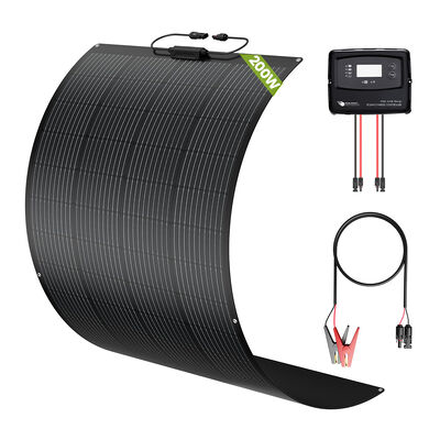 Bon prix Kit de panneaux solaires de 200W pour caravane, camping-car, camping-car avec panneau solaire semi-flexible et contrôleur solaire à 5 niveaux de charge IP67 pour AGM GEL WET CALCIUM LiFePO4 et batterie LTO en ligne