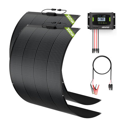 Bon prix Un kit de panneaux solaires de 400W avec un contrôleur de charge MPPT et 2 panneaux solaires semi-flexibles, adaptés à 8 types de batteries, surveillant les données du système sur mobile. en ligne